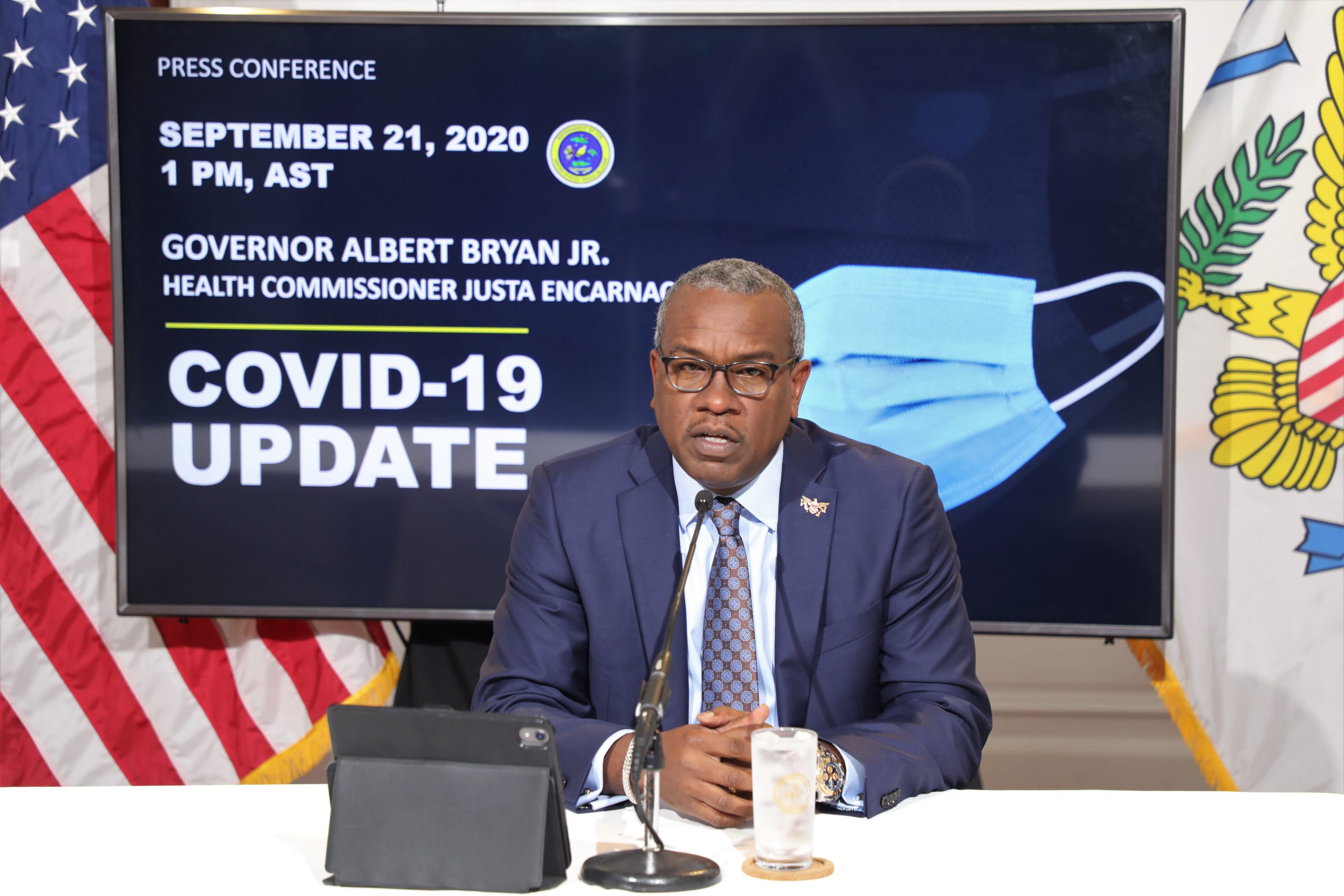 Governor Bryan Updates Public on COVID Testing at VI Airports
