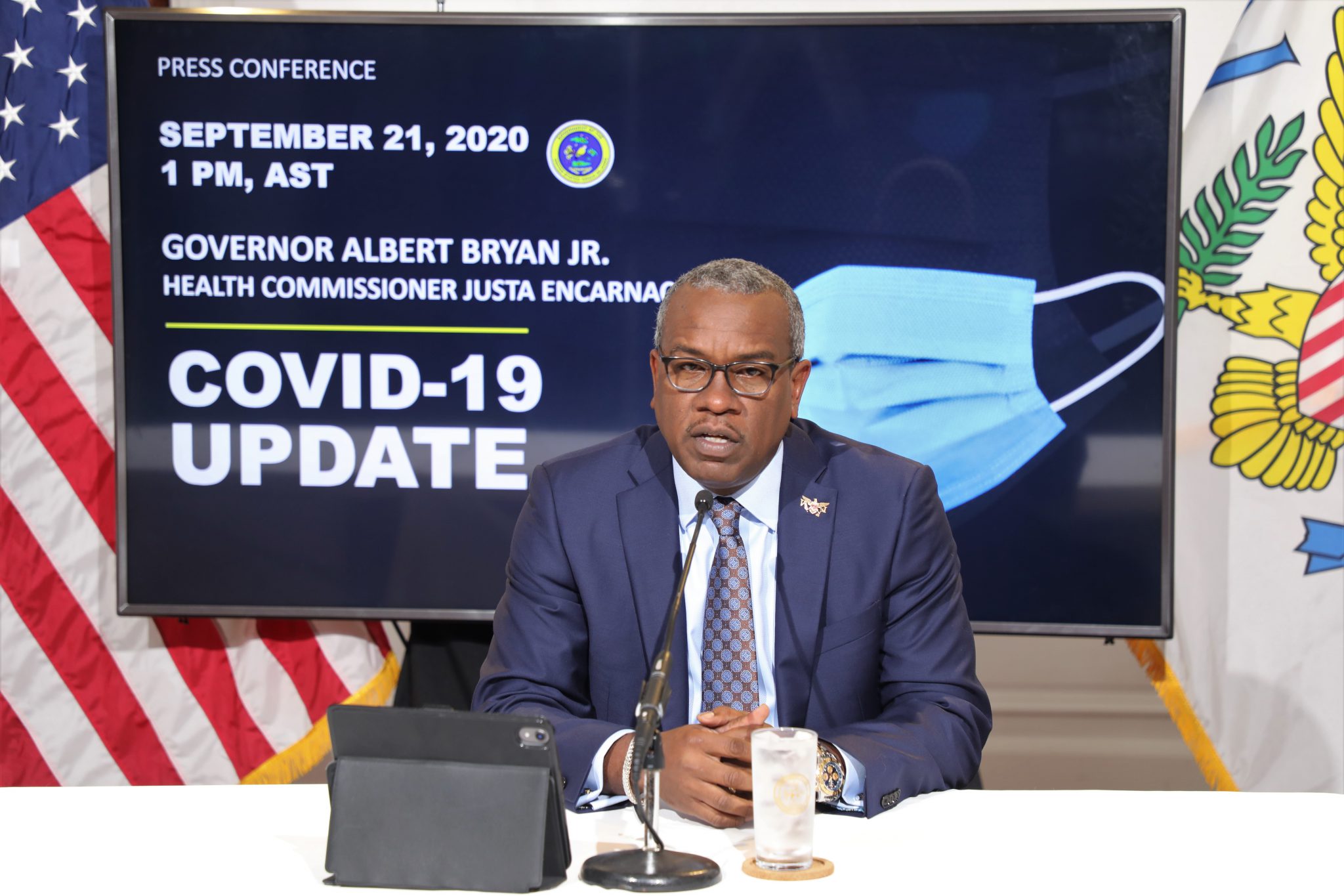 Governor Bryan Updates Public on COVID Testing at VI Airports